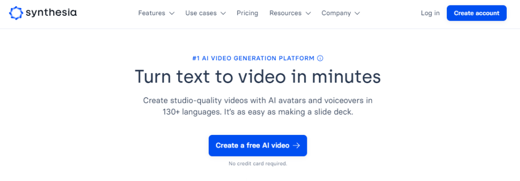 Synthesia - AI Content creation tools for video creators
