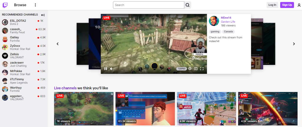 Twitch - video marketing tools