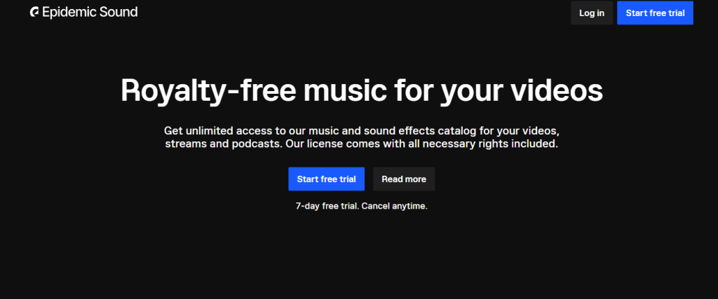 epidemic sound - youtube creator tools
