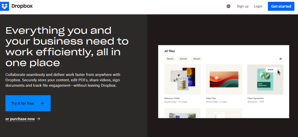 Dropbox - Content collaboration tools