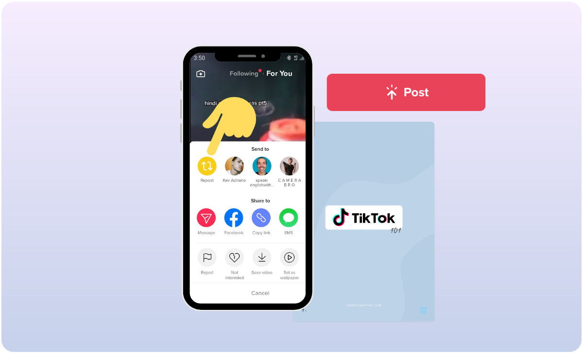 What does reposting do on TikTok