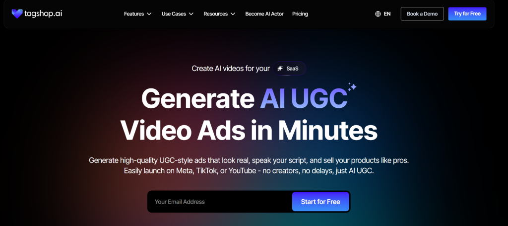 ai ugc video ads with tagshop ai