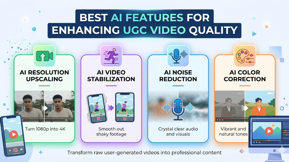 Best AI features for enhancing UGC video quality